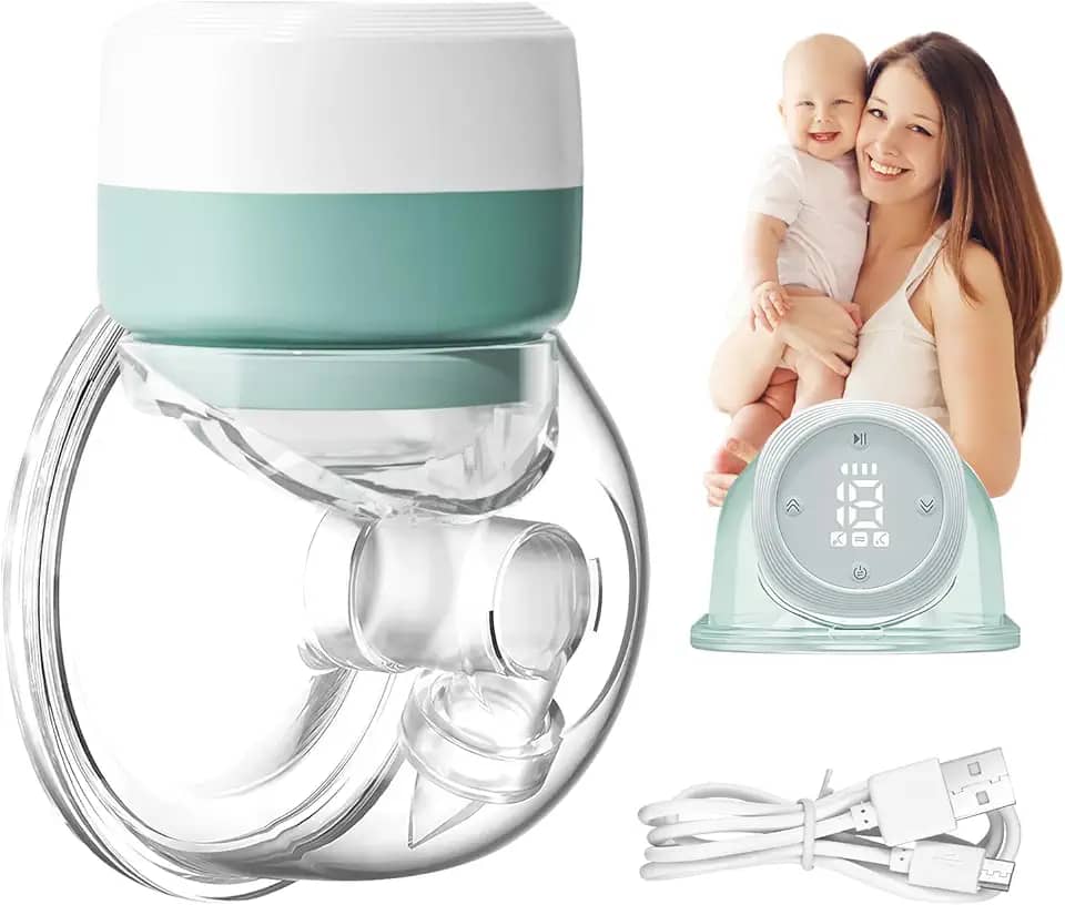 Bomba de Leite Elétrica Portátil Mãos Livres - Extração Silenciosa, 3 Modos/9 Níveis, Sem BPA, Bivolt (110V/220V), Coletor de Amamentação, Ideal para Mães em Movimento