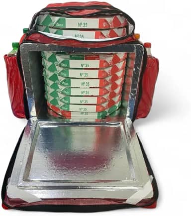 Bag ImpermeáVel Para Entrega Delivery Com Caixa de Isopor TéRmica Laminada de 45L Motoboy(VERMELHA)