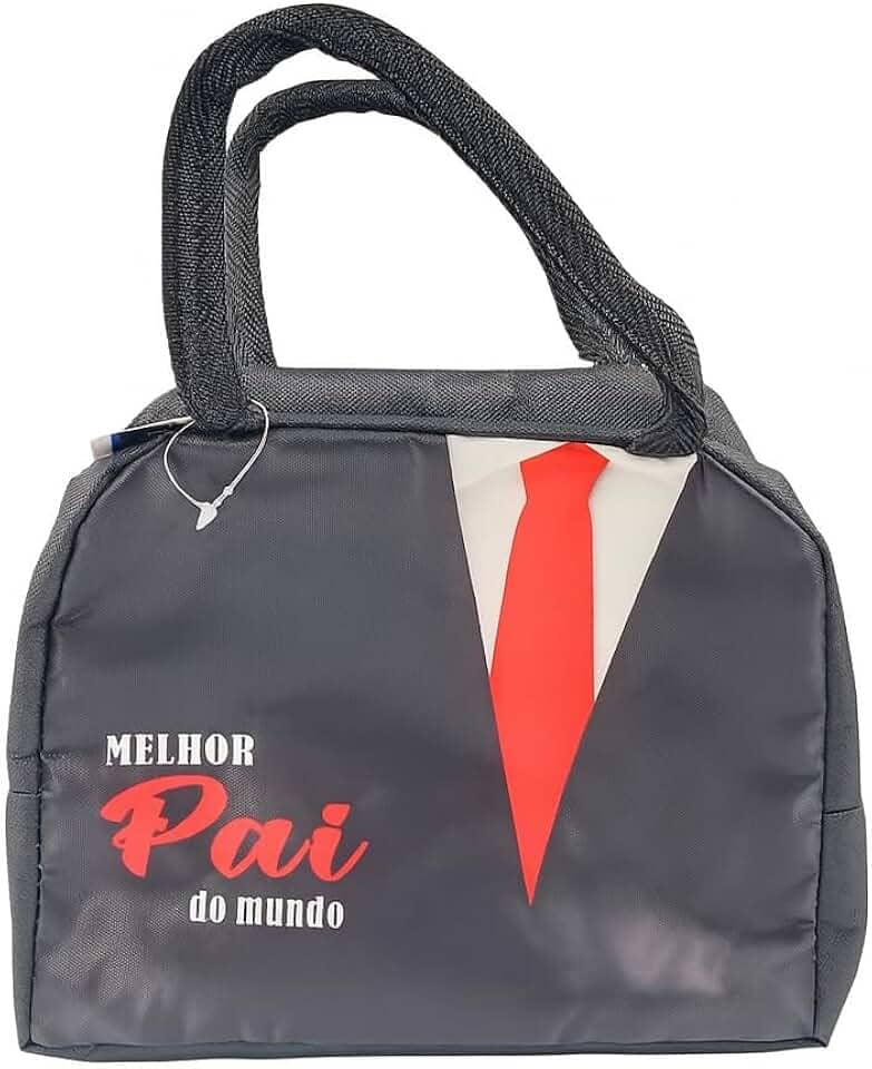 Bolsa Térmica Masculina 22x18cm em Poliéster – Edição Pai Moderno | Presente Funcional com Estilo e Praticidade para o Dia a Dia
