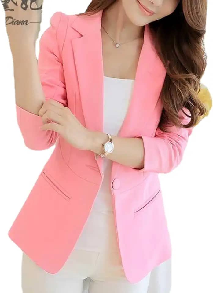 Blazer Feminino Aberto Frontal Slim Fit Escritório Negócios Manga Longa