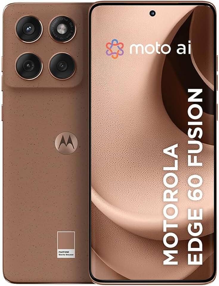 Smartphone Motorola Edge 60 Fusion 5G - 256GB 16GB (8GB RAM+8GB Ram Boost) 50MP Sony AI Camera IP68 NFC - Mocha Mousse