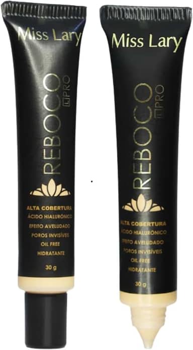 Base Facial Reboco Pro, Alta Cobertura, com Ácido Hialurônico, Efeito Matte Aveludado, Oil Free, 30g - Maquiagem Miss Lary (06)