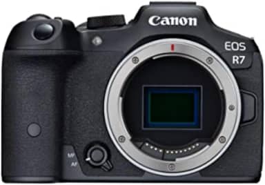 Canon Câmera mirrorless EOS R7 (apenas corpo), câmera híbrida, sensor CMOS de 32,5 megapixels (APS-C), vídeo 4K, para esportes, ação, criadores de conteúdo, câmera de vlog, preta