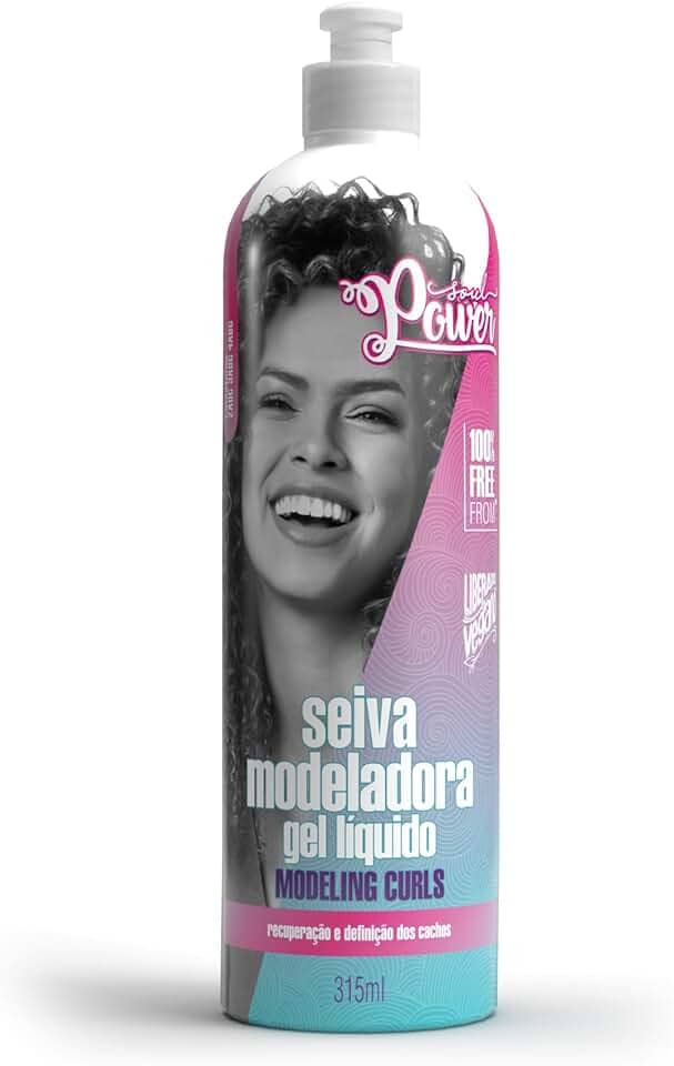Seiva Modeladora Soul Power - Gel Líquido, Recupera e Define os Cachos - 315ml