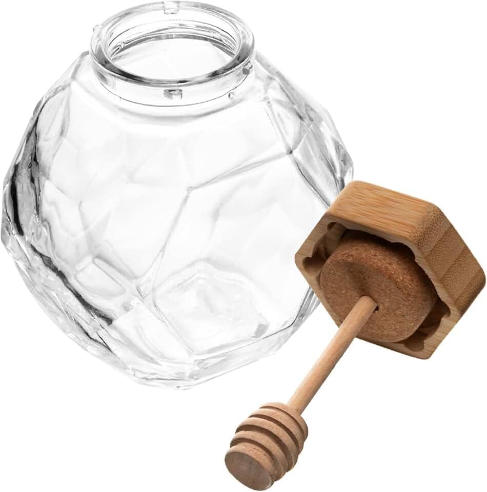 WOLFF - Meleira de Vidro com Pegador e Tampa de Bambu 200ml