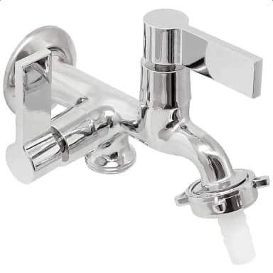 Torneira De Metal Para Maquina De Lavar E Tanque 2 Saidas - Life Metais