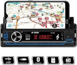 Auto Rádio Com Suporte Para Celular Bluetooth USB SD AUX RCA 1Din Universal