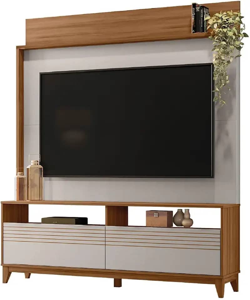 Estante Home Theater Para TV Até 70 Polegadas 1,60m Granada Madeirado/Off White