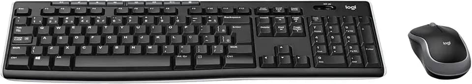 Combo Teclado e Mouse sem fio Logitech MK270 com Teclas de Mídia de Fácil Acesso, Conexão USB, Pilhas Inclusas e Layout ABNT2