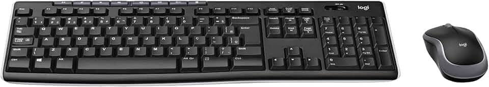 Combo Teclado e Mouse sem fio Logitech MK270 com Teclas de Mídia de Fácil Acesso, Conexão USB, Pilhas Inclusas e Layout ABNT2