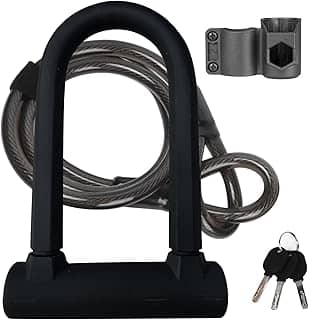 Cadeado para Bicicleta e Moto - Anti Roubo 1Toneladas, Corrente de Aço Liga, Mecanismo de Bloqueio Duplo, Núcleo em Zinco - Resistente a Cortador Hidráulico e Intempéries