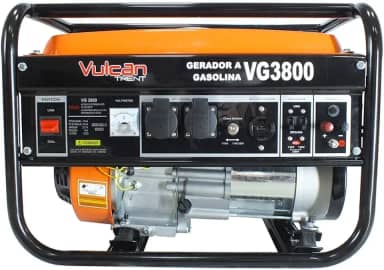 Vulcan Trent Gerador a Gasolina 4T 208Cc 7Hp 3.0 KVA Bivolt Partida Manual VG3800