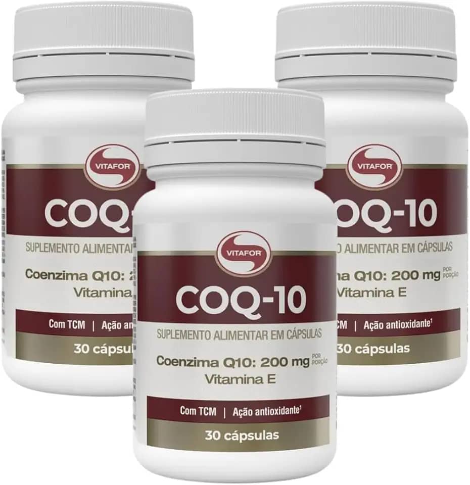 Kit 3 Coenzima Q10 200mg Vitafor 30 Cápsulas