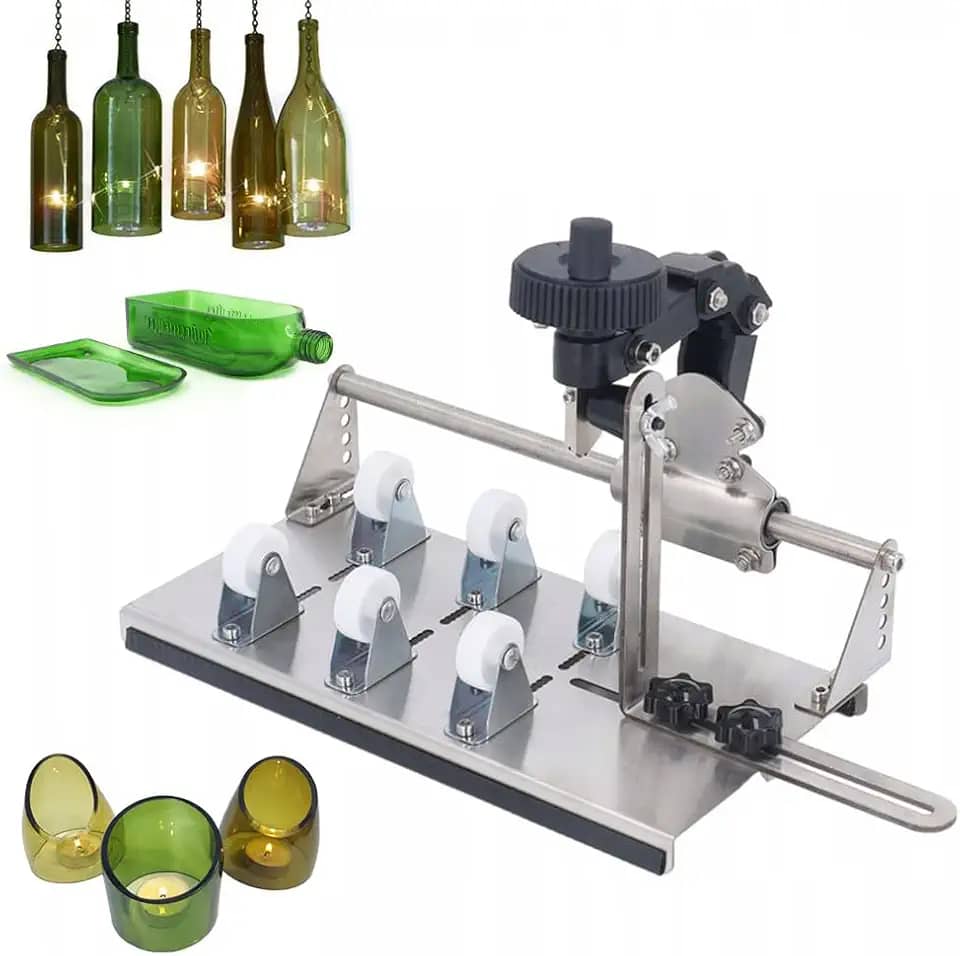 Ferramentas de corte de vidro, kit de cortador de garrafa de vidro para todas as formas, kit de cortador de vidro para garrafas redondas e quadradas, kit de artesanato de garrafa DIY