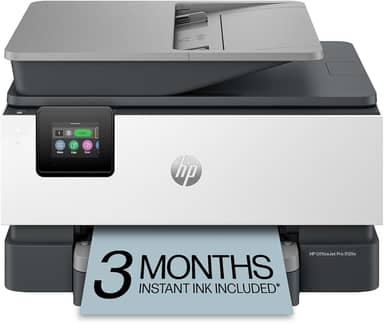 HP OfficeJet Pro 9125e Impressora multifuncional, colorida, impressora para pequenas e médias empresas, impressão, cópia, digitalização, fax, tinta instantânea elegível (3 meses incluídos), tela