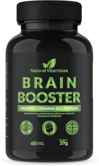 Complexo B, Biotina, Magnésio, Cálcio, Zinco e mais Vitaminas Bain Booster - 1 Pote com 60 Cápsulas de 650mg