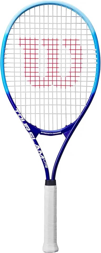 Wilson Raquete de tênis recreativa para adultos Tour Slam Lite - Tamanho de aderência 3: 11 cm, azul claro/azul escuro