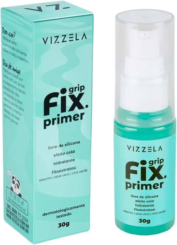 Primer Grip Fix Vizzela 30g - Primer Facial Hidratante Fixador de Maquiagem