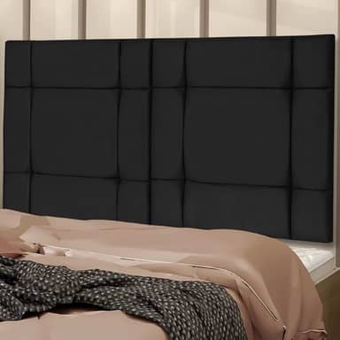 CABECEIRA CAMA CASAL BOX 140cm Estofada ELLEGANCY Preto