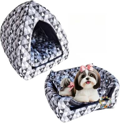 Toca Iglu Cama Caminha 2 em 1 Almofada Pet Para Yorkshire Shitzu Semelhantes Cachorro Gato 50x45x50