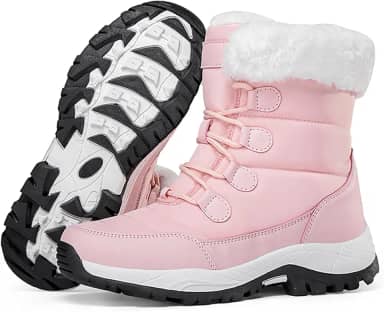 Botas femininas de neve de inverno com plataforma à prova d'água, confortáveis, quentes, totalmente forradas, leves, antiderrapantes, para uso ao ar livre, com cadarço até a panturrilha
