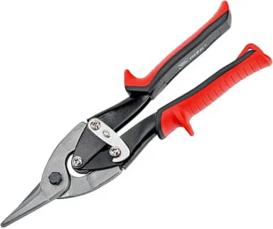 MTX Tesoura para Chapa 10" (250 mm) – Corte Reto com Cabo Emborrachado e Alavanca Dupla