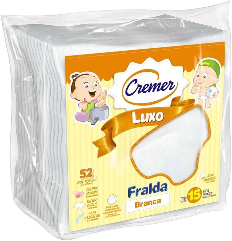 Cremer Fralda Luxo Branca Pct Com 15 (Embalagem Pode Variar)