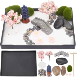WEBEEDY Kit Zen Garden – Conjunto de presentes de meditação e meditação japonesa, 20 x 15 cm