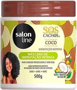 Salon Line, Máscara Capilar, SOS Cachos, Coco, Hidratação Nutritiva, Vegano - Cabelos Ondulados, Cacheados e Crespos, 1 Kg (A embalagem pode variar)