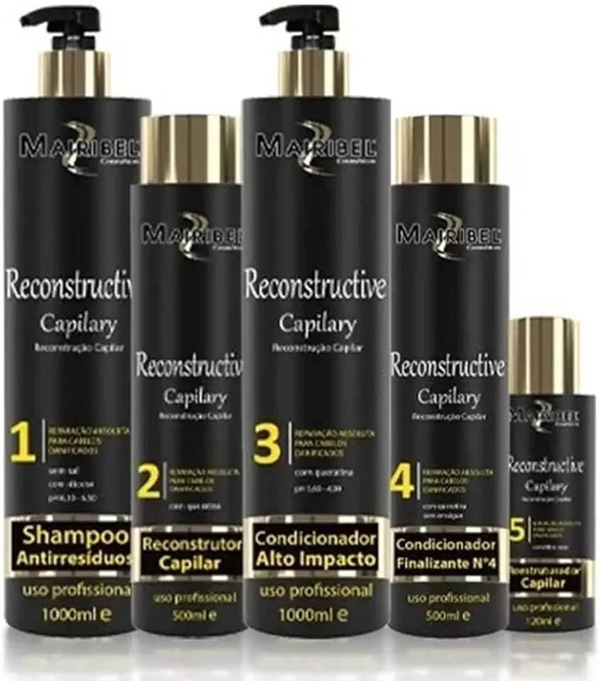 Kit Cauterização e Reconstrução Capilar Mairibél Cosmeticos Completo 05 Produtos