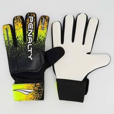 Luva de Goleiro Penalty Adulto Delta 1 Para Todos os Pisos Cor:Preto+Amarelo;Tamanho:10;Gênero:Unissex