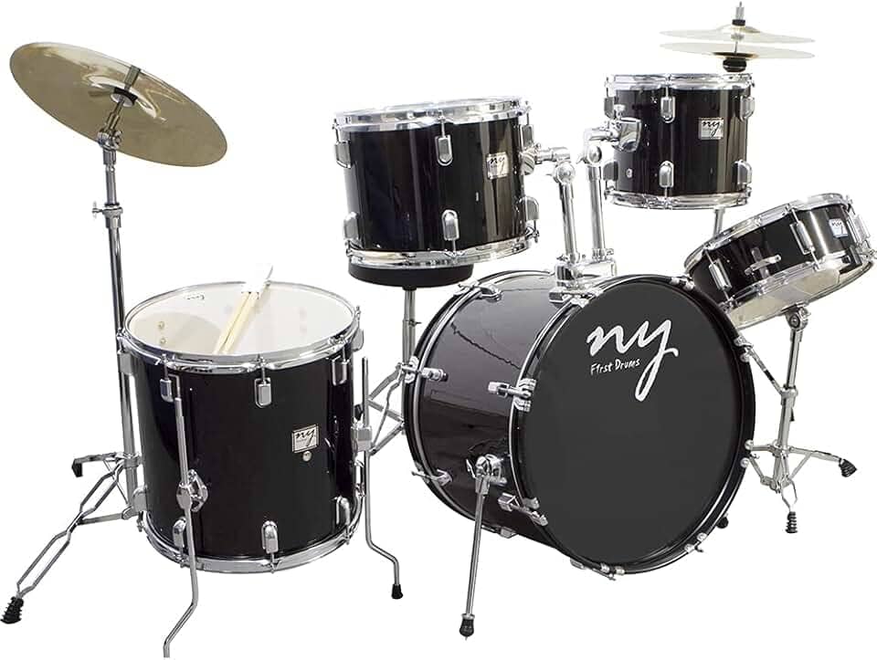 Bateria Acústica 2T Cromada Preto com Banco NY-F1RST