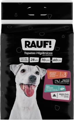 RAUF - TAPETE HIGIENICO PARA CÃES - RAUF CARVAO ATIVADO 70cmx60cm 28und - Econômico
