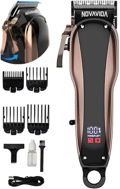 Maquina de Cortar Cabelo Profissional com Lâmina Ajustável Bateria de Alta Capacidade