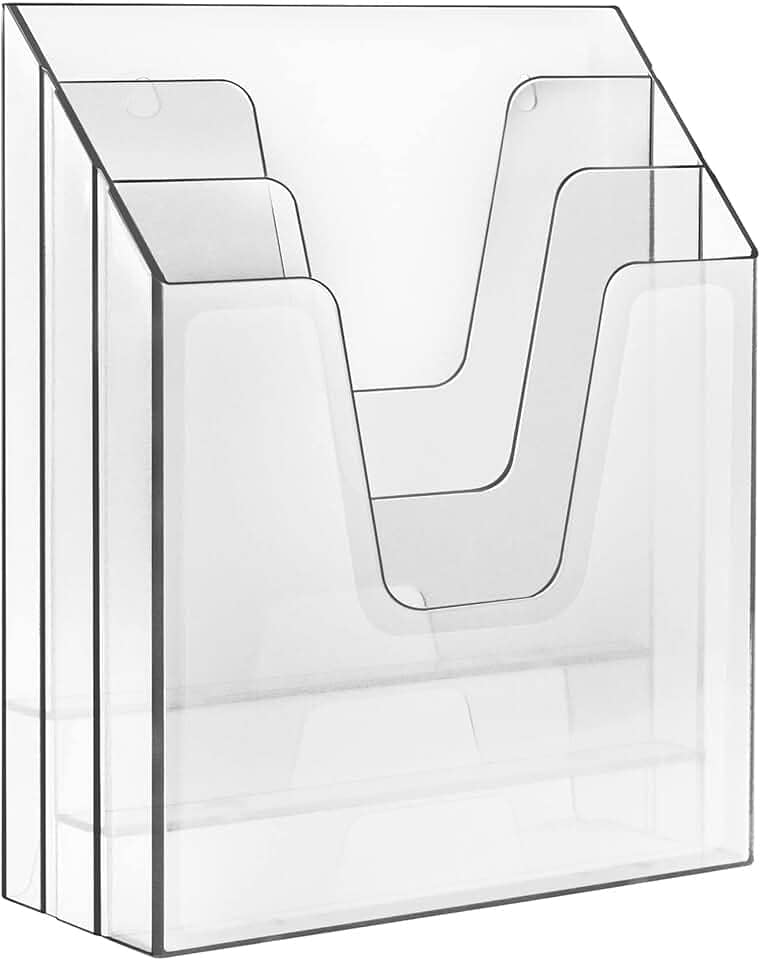 Acrimet Organizador de Documentos Vertical Triplo para Escritório, Cor Cristal, 864.1