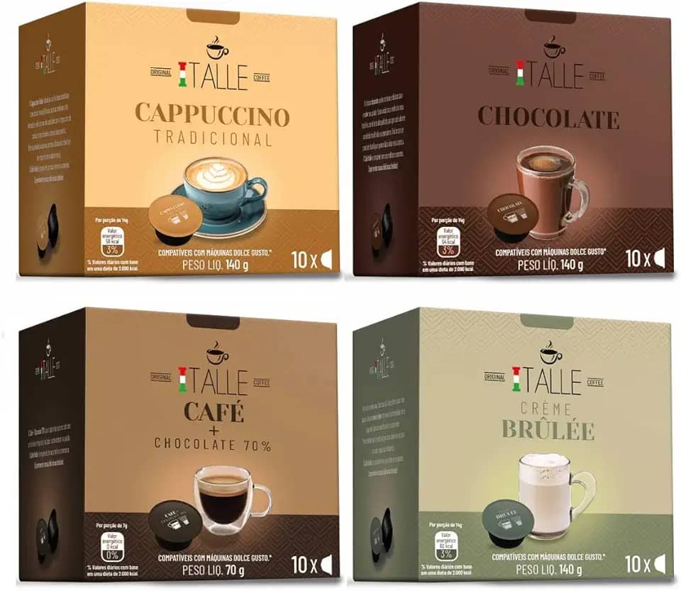 Cápsula Chocolate Cappuccino Dolce Gusto Café Italle 40 Und