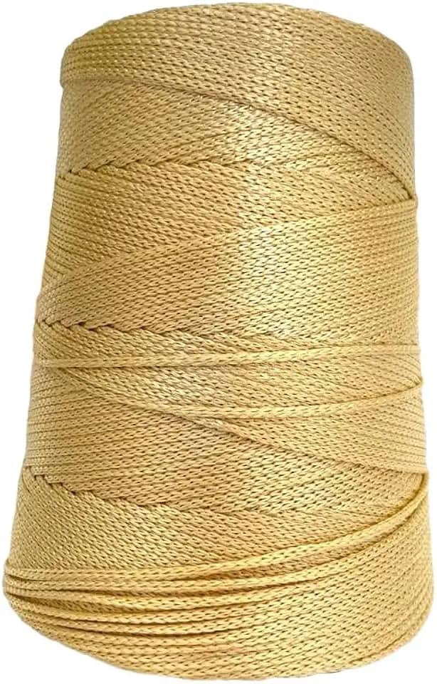 Fio nautico 500g 3mm 500m cores Linha Rabo rato bolsa corda cordão polipropileno croche trico cone (Palha)