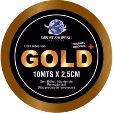Fita Protese Capilar 10m Larga 2,54cm Amarela Dupla Face Não Derrete