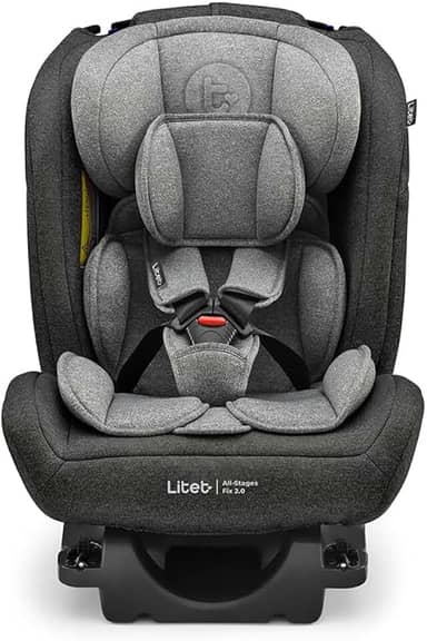 Cadeira para Auto 0-36Kg Isofix Litet All Stages Fix 2.0 Preta e Cinza - BB452