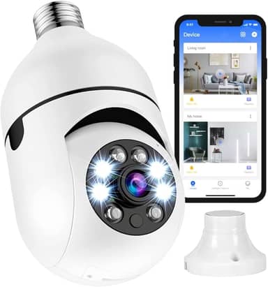 Câmera Segurança Lâmpada Ip Wifi 360° Full HD Yoosee Inteligente Prova D'água Giratória Visão Noturna Infravermelho Detecção de Movimentos 1080P HD Bivolt Premium