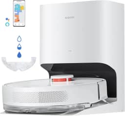 XIAOMI Robot Vacuum X10 - Robot aspirador e limpa-chão com sistema inteligente de navegação a laser (LDS), sucção de 4000 Pa, base de auto-esvaziamento, 5200 mAh, branco