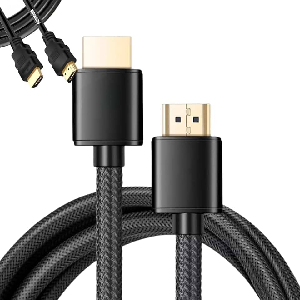 Cabo HDMI 2.1 Ultra Rápido 48Gbps 2m | HDR10 eARC VRR | Compatível com TV 4K, PS5, Xbox Series X/S, PC, Monitor Gamer e Projetor - Conectores Banhados a Ouro e Cabo Reforçado em Nylon Trançado