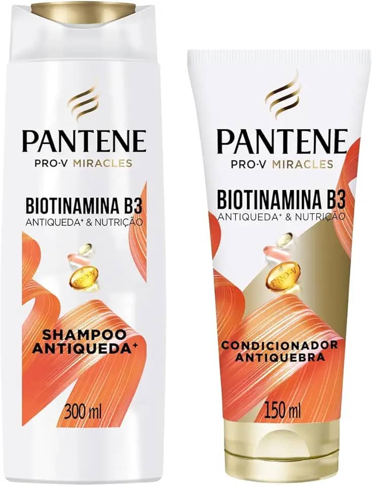 Kit Pantene PRO-V Miracles Antiqueda & Nutrição Biotinamina B3 Shampoo 300ml e Condicionador 150ml