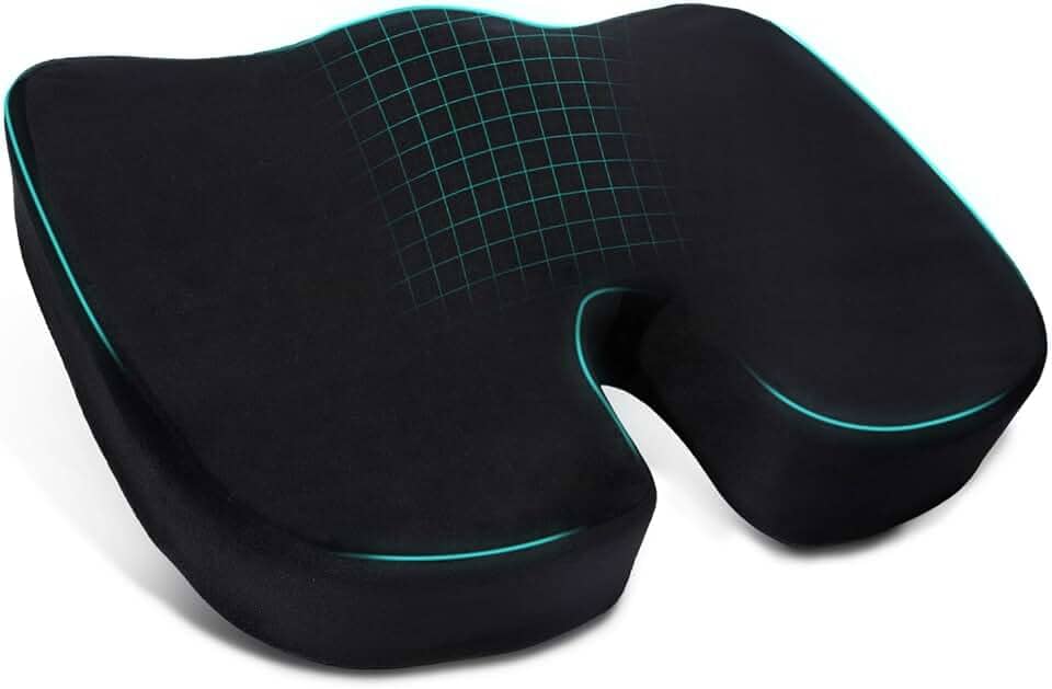 Almofada Gel Ortopédica 45x35x7cm, Almofada para Cóccix e Hemorroida com Espuma de Memória, Base Antiderrapante, Almofada de Assento para Cadeira de Escritório, Home Office, Gaming e Conforto Postural