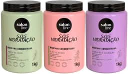 Salon Line, SOS Hidratação, Cronograma Capilar, Somente a Máscara Capilar Bio-Recostrução Não é Vegana - Para Cabelos Ondulados, Cacheados e Crespos, 1 kg