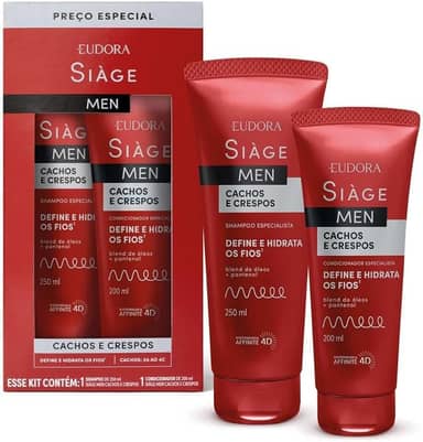 EudoraKit Siàge Men Cachos e Crespos (2 itens)