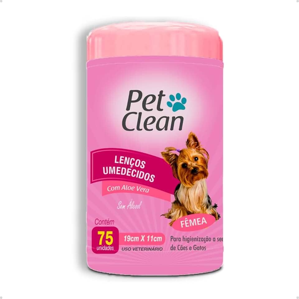Lenço Umedecido Fêmea Toalhas Umedecidas Pet Clean 75 Unidades