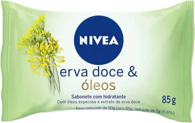 NIVEA Sabonete em Barra Erva Doce & Óleos 85g - Limpa e cuida da pele, com óleos vegetais, fragrância intensa, espuma cremosa, hidratação e maciez