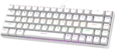 GOKOCO Teclado Mecânico com Fio 65% A1802, Gamer Switch Vermelho 68 Teclas, Iluminação RGB com 17 Modos, Hot-Swap, Teclas Anti-Ghosting Branco White
