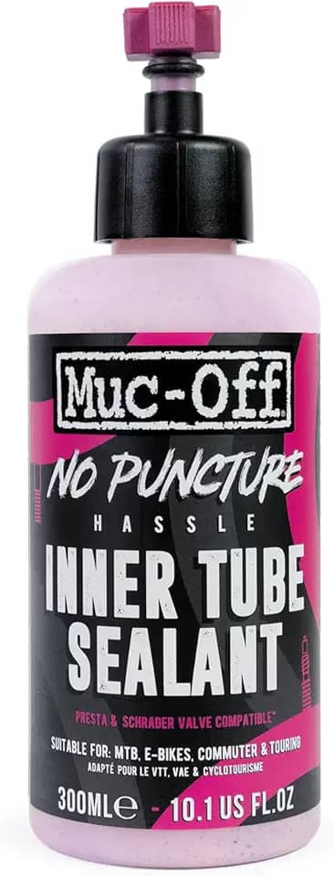 Muc-Off Selante de tubo interno sem complicações, 300 mililitros – selante avançado de pneu de bicicleta para reparar perfurações de tubo interno de até 4 mm